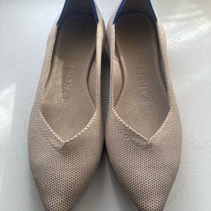 Rothy's Tan Knit Flats with Pointed Toe